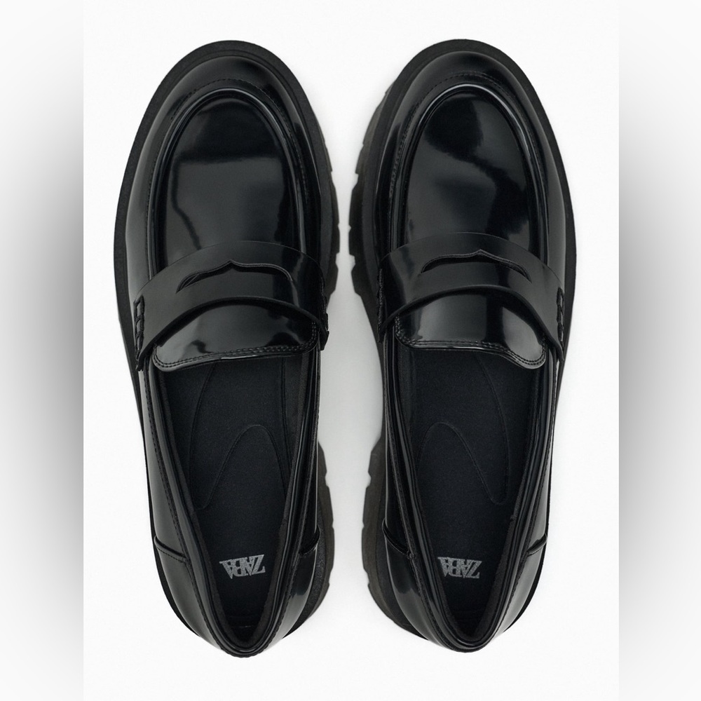 Zara Lug Sole Penny Loafers